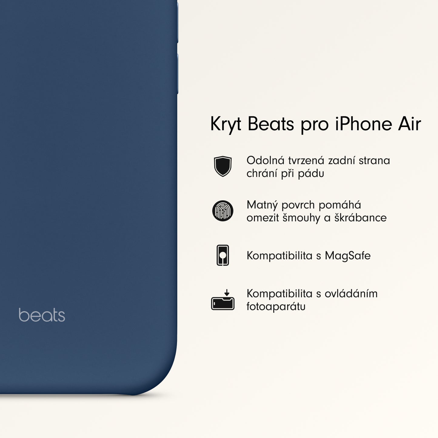 Kryt pro iPhone Air Beats s MagSafe a ovladačem fotoaparátu - hlubinně modrý - bonami.click