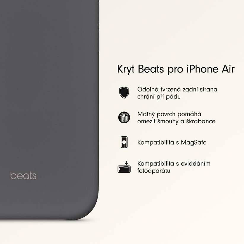 Kryt pro iPhone Air Beats s MagSafe a ovladačem fotoaparátu - granitově šedý - bonami.click