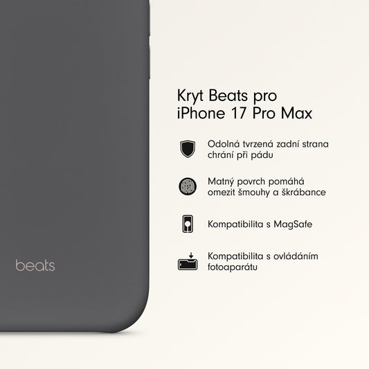 Kryt pro iPhone 17 Pro Max Beats s MagSafe a ovladačem fotoaparátu - granitově šedý - bonami.click