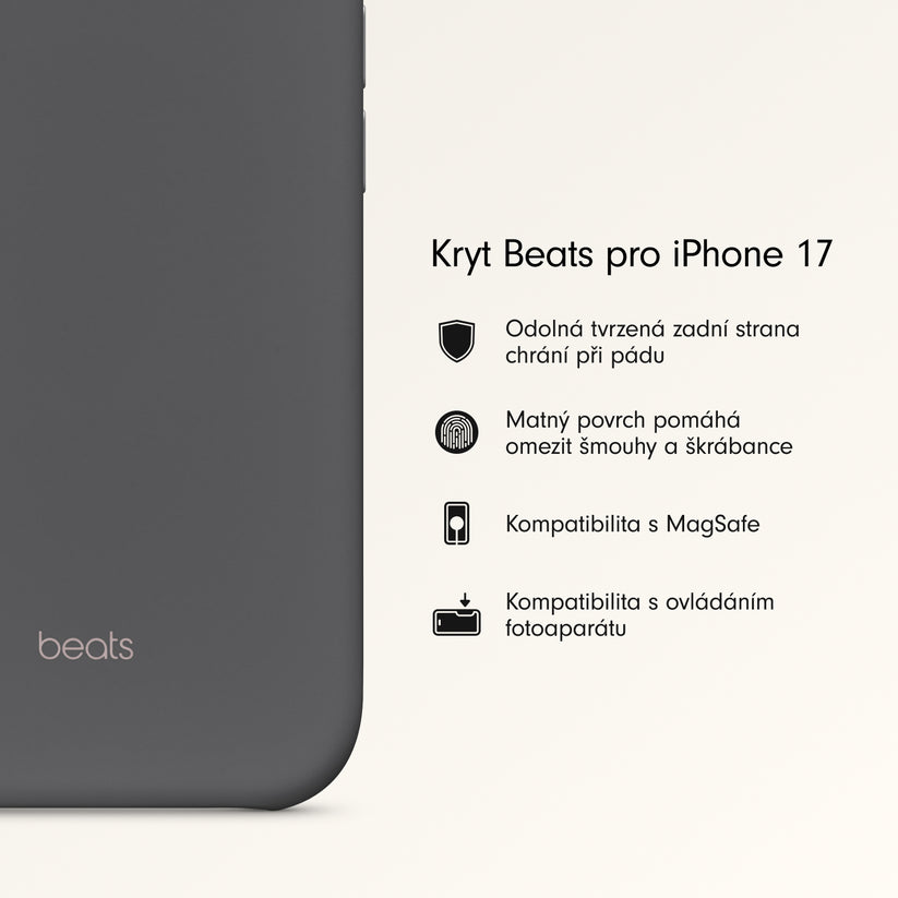 Kryt pro iPhone 17 Beats s MagSafe a ovladačem fotoaparátu - granitově šedý - bonami.click