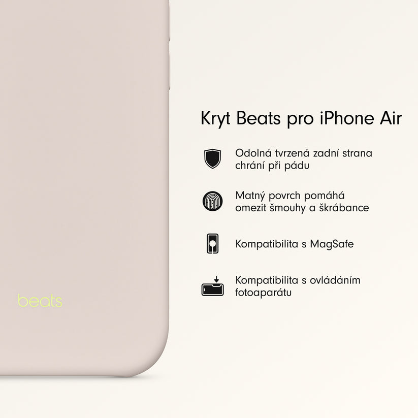 Kryt pro iPhone Air Beats s MagSafe a ovladačem fotoaparátu - vápencově šedý - bonami.click