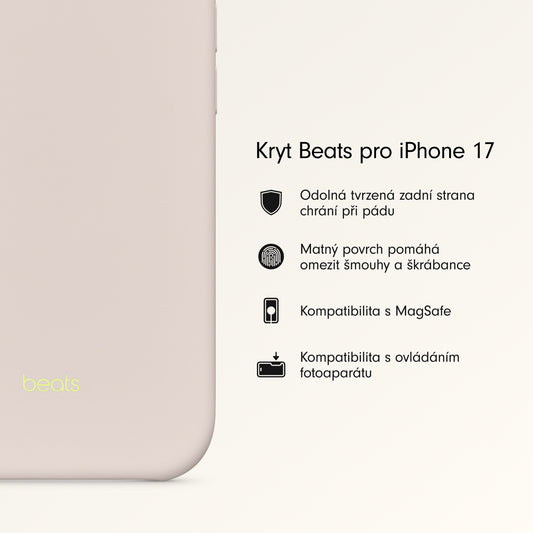 Kryt pro iPhone 17 Beats s MagSafe a ovladačem fotoaparátu - vápencově šedý - bonami.click
