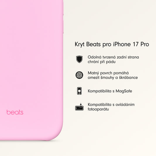 Kryt pro iPhone 17 Pro Beats s MagSafe a ovladačem fotoaparátu - oblázkově růžový - bonami.click