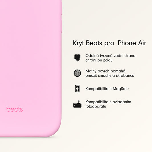 Kryt pro iPhone Air Beats s MagSafe a ovladačem fotoaparátu - oblázkově růžový - bonami.click