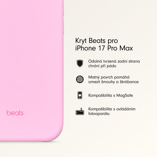 Kryt pro iPhone 17 Pro Max Beats s MagSafe a ovladačem fotoaparátu - oblázkově růžový - bonami.click