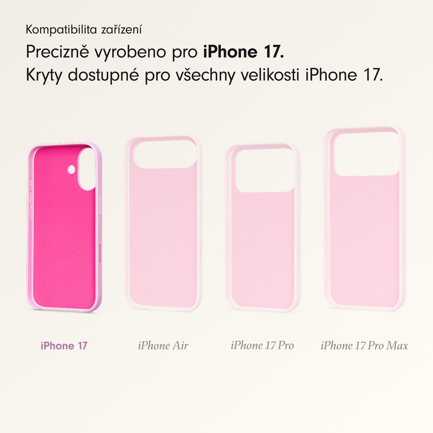 Kryt pro iPhone 17 Beats s MagSafe a ovladačem fotoaparátu - oblázkově růžový - bonami.click
