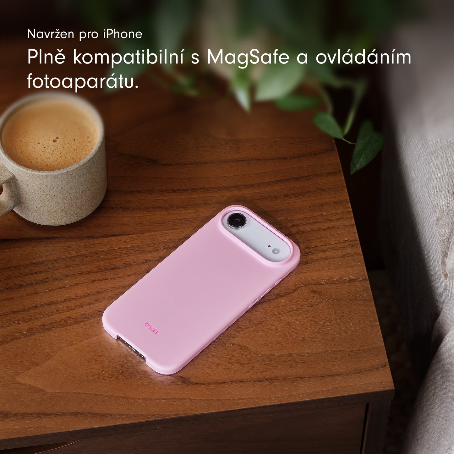 Kryt pro iPhone Air Beats s MagSafe a ovladačem fotoaparátu - oblázkově růžový - bonami.click