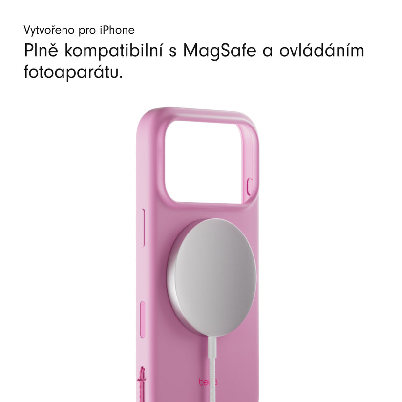 Kryt se stojánkem pro iPhone 17 Beats s MagSafe a ovladačem fotoaparátu - oblázkově růžový - bonami.click