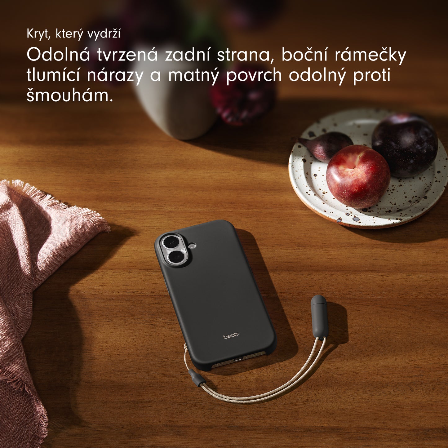Kryt se stojánkem pro iPhone 17 Beats s MagSafe a ovladačem fotoaparátu - granitově šedý - bonami.click