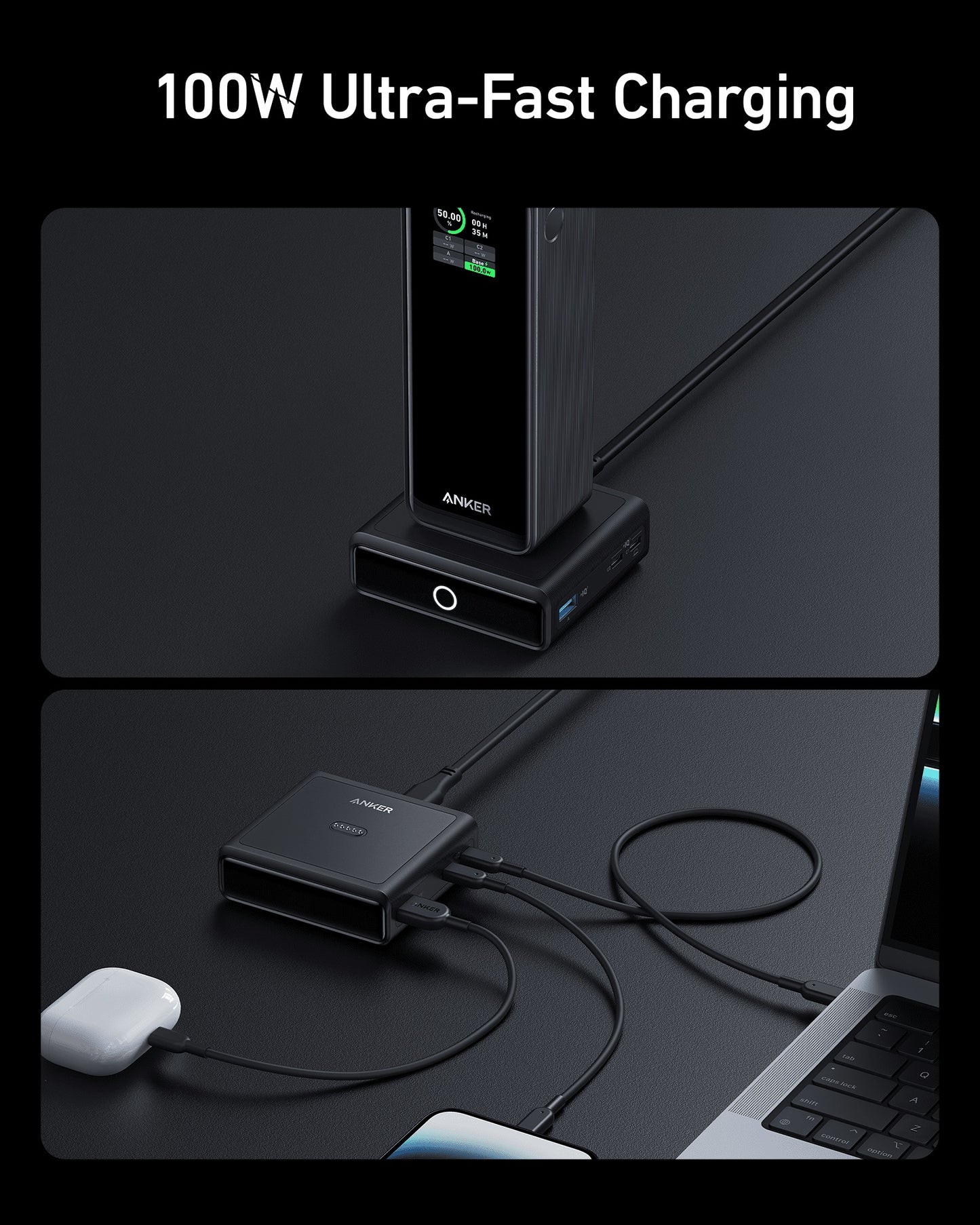 Nabíjecí základna pro powerbanky Anker 100W - bonami.click