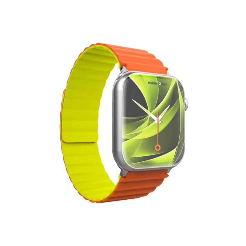 Řemínek pro Apple Watch 42/44/45/49 mm Mobile Magnetic Strap II - oranžový/zelený - bonami.click