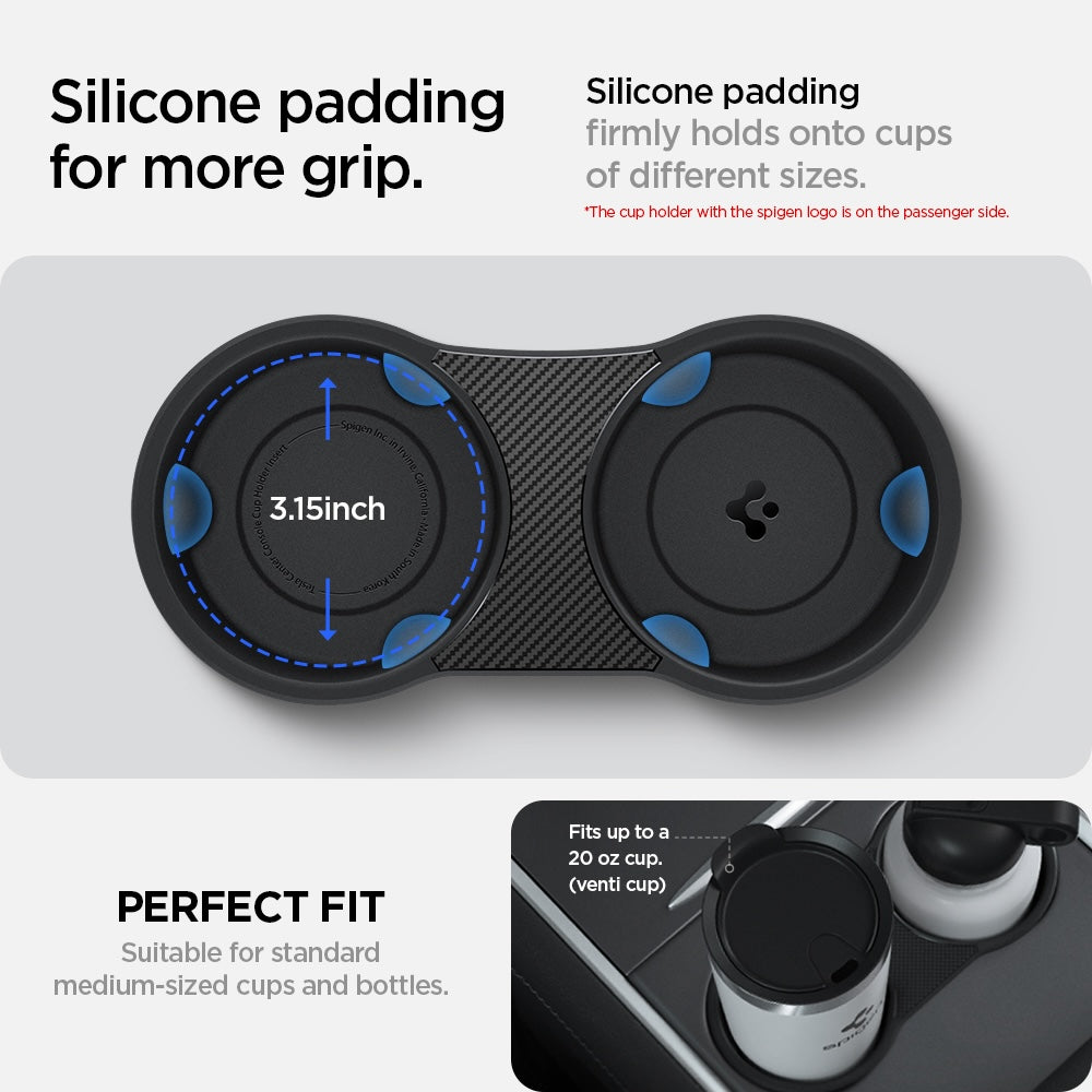 Držák nápojů Spigen Tesla Center Console Cup Holder Insert - černý - bonami.click