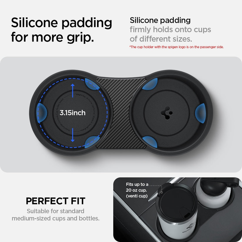 Držák nápojů Spigen Tesla Center Console Cup Holder Insert - černý - bonami.click