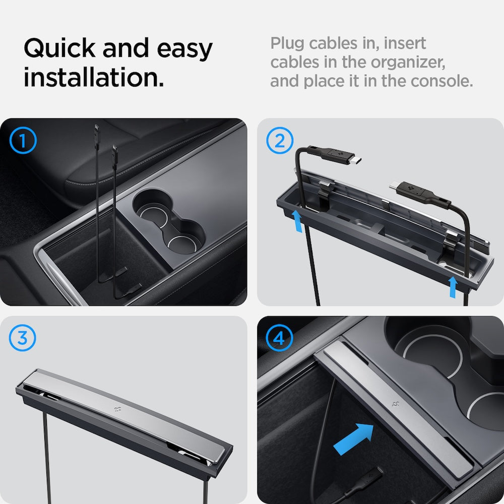 Stanice na organizaci kabelů Spigen Tesla Cable Organizer Station - černá - bonami.click