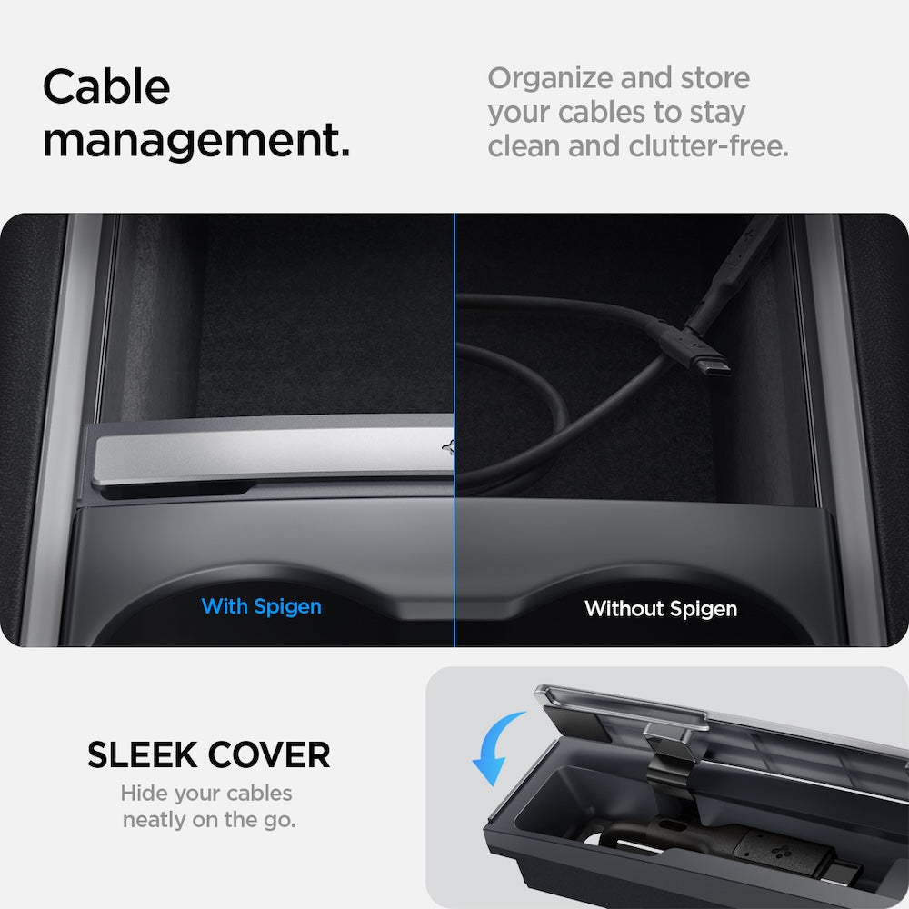 Stanice na organizaci kabelů Spigen Tesla Cable Organizer Station - černá - bonami.click