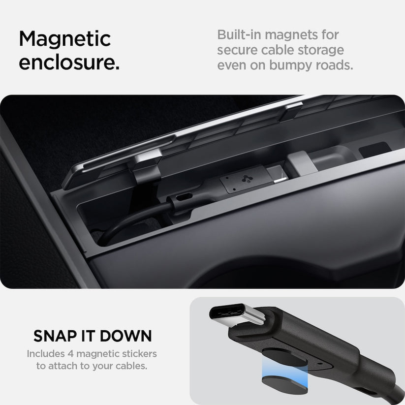 Stanice na organizaci kabelů Spigen Tesla Cable Organizer Station - černá - bonami.click