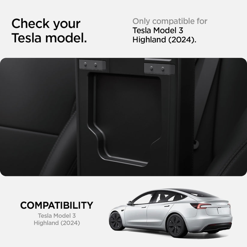 Velký skrytý úložný box Spigen Tesla Center Console Organizer Hidden Storage Box - černý - bonami.click