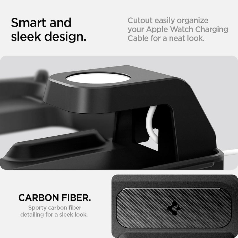 Nabíjecí stanice Spigen Tesla 3 in 1 Wireless Charging Hub Mount - černá - bonami.click