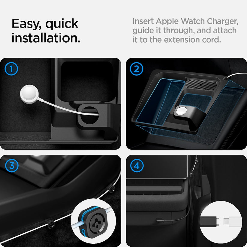 Nabíjecí stanice Spigen Tesla 3 in 1 Wireless Charging Hub Mount - černá - bonami.click