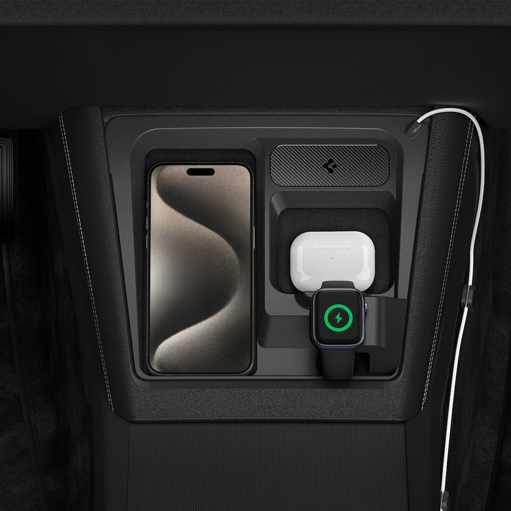 Nabíjecí stanice Spigen Tesla 3 in 1 Wireless Charging Hub Mount - černá - bonami.click