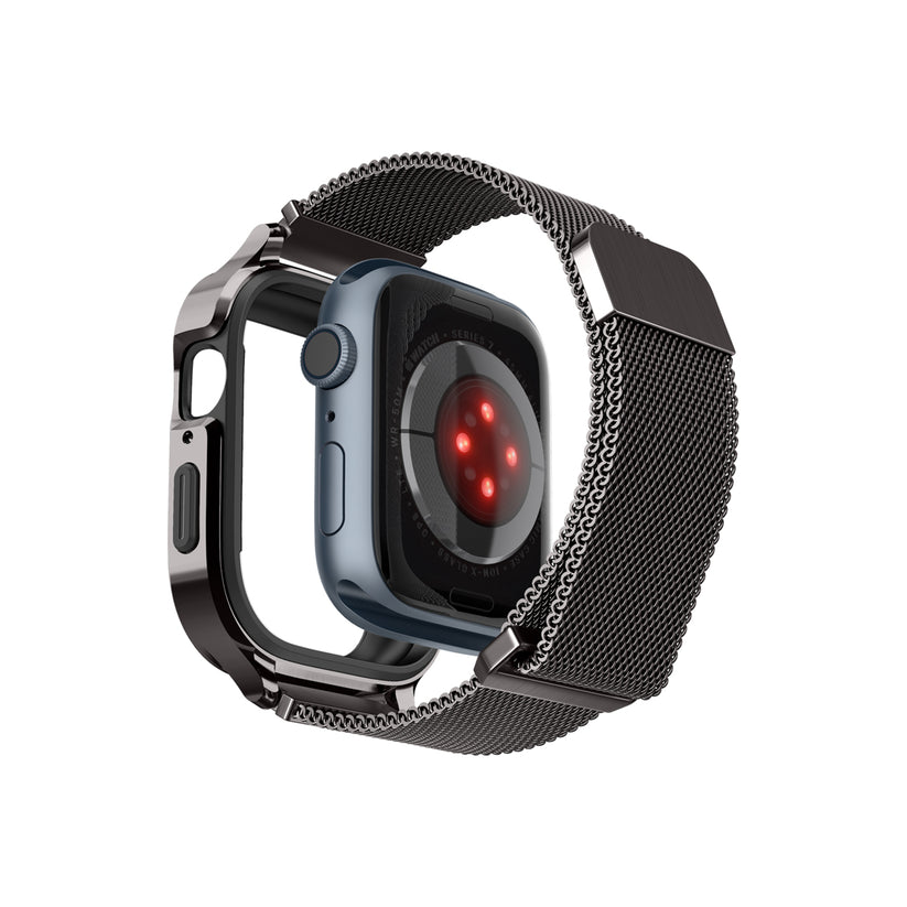 Řemínek pro Apple Watch 42/44/45/49 mm Spigen Metal Fit Pro - šedý - bonami.click