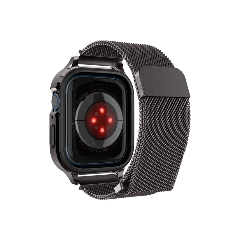 Řemínek pro Apple Watch 42/44/45/49 mm Spigen Metal Fit Pro - šedý - bonami.click