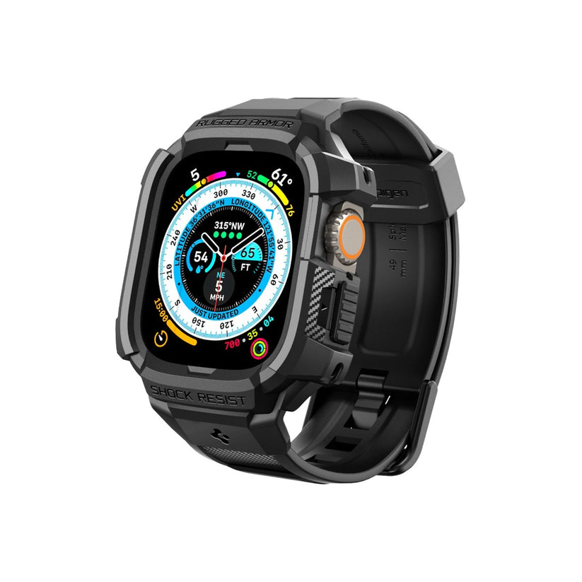 Řemínek pro Apple Watch Ultra 49 mm Spigen Rugged Armor Pro - černý - bonami.click