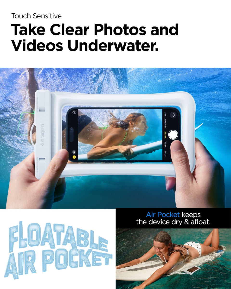 Vodotěsné plovoucí pouzdro Spigen Aqua Shield A610 - bílé - bonami.click