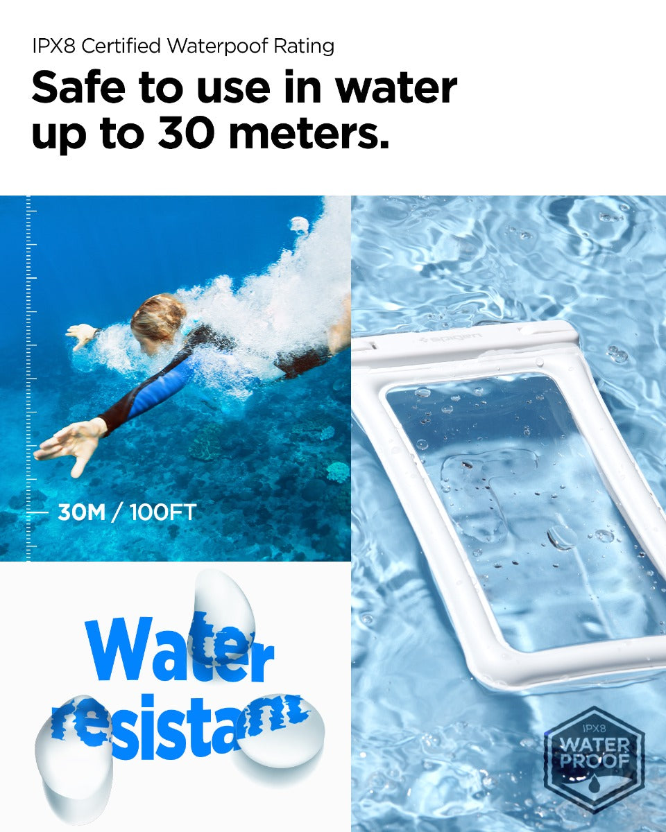 Vodotěsné plovoucí pouzdro Spigen Aqua Shield A610 - bílé - bonami.click