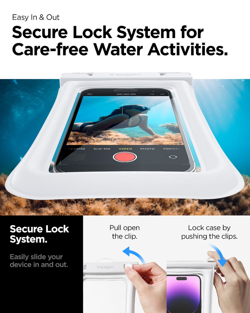 Vodotěsné plovoucí pouzdro Spigen Aqua Shield A610 - bílé - bonami.click