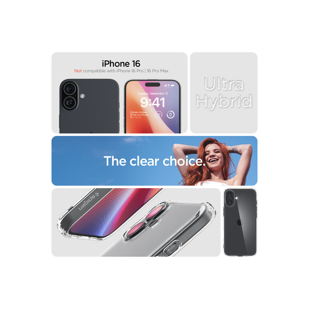 Kryt pro iPhone 16 Spigen Crystal Hybrid - průhledný - bonami.click