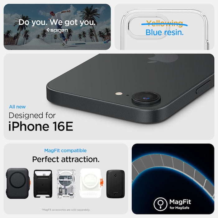 MagSafe kryt pro iPhone 16e Spigen Crystal Flex - průhledný - bonami.click