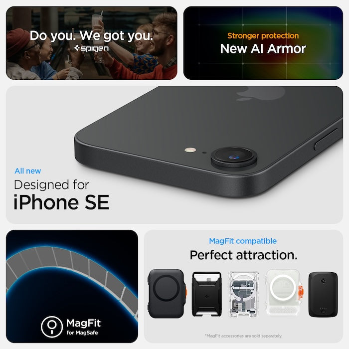 MagSafe kryt pro iPhone 16e Spigen Tough Armor - šedý - bonami.click