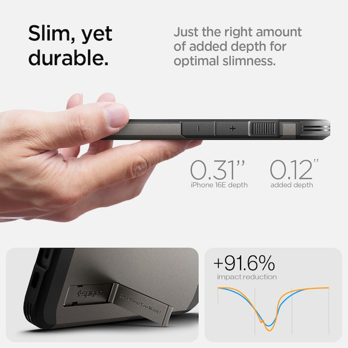 MagSafe kryt pro iPhone 16e Spigen Tough Armor - šedý - bonami.click