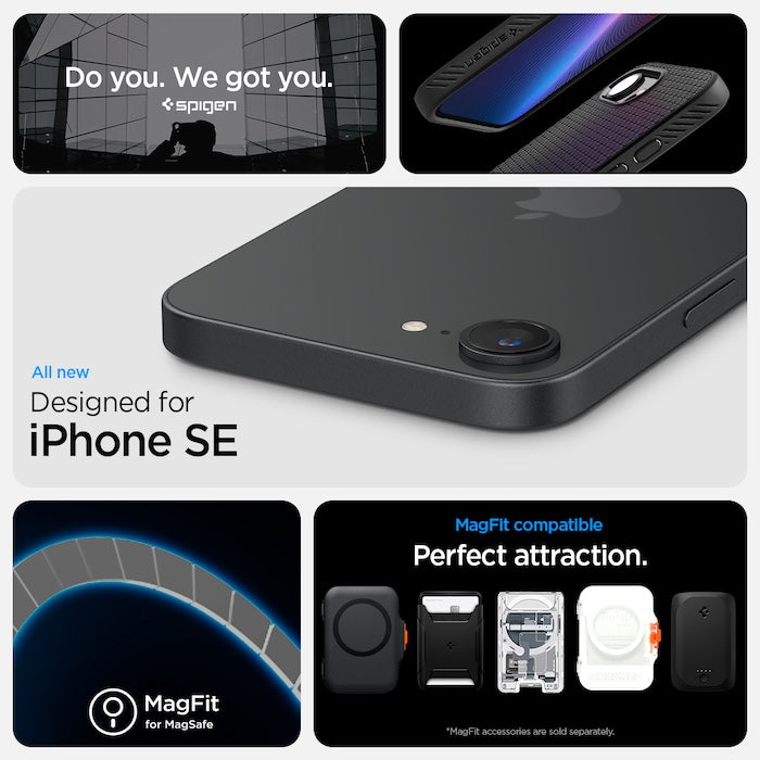 MagSafe kryt pro iPhone 16e Spigen Liquid Air - matně černý - bonami.click