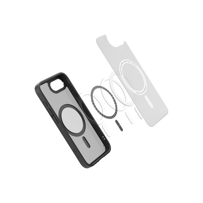 MagSafe kryt pro iPhone 16e Spigen Crystal Hybrid - černý - bonami.click