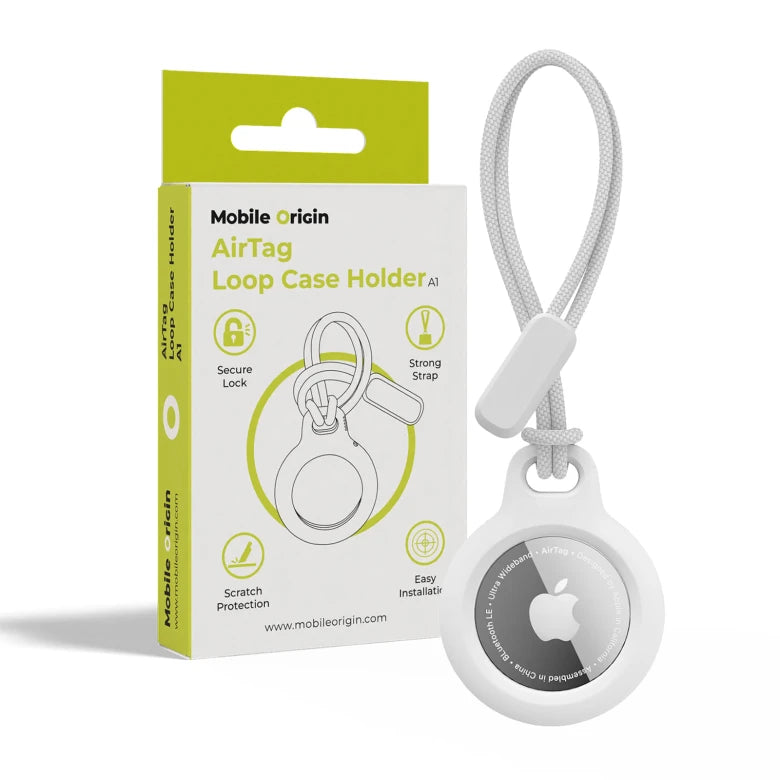 Pouzdro na AirTag Mobile Origin Airtag Loop Case Holder A1 - bílé