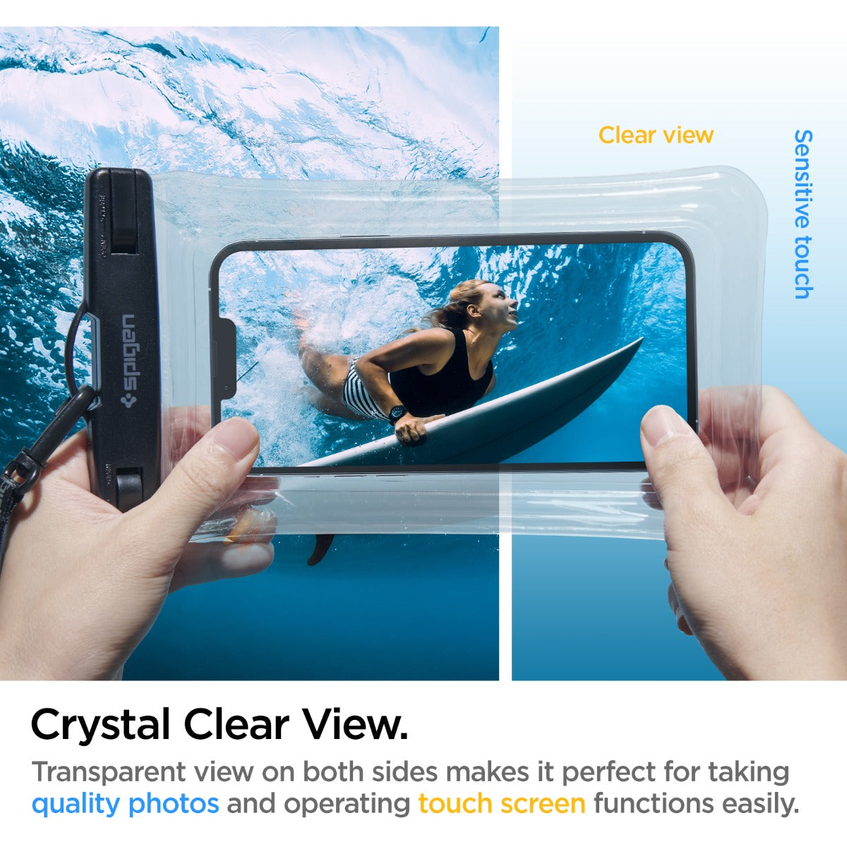 Vodotěsné plovoucí pouzdro Spigen Aqua Shield A610 - průhledné - bonami.click