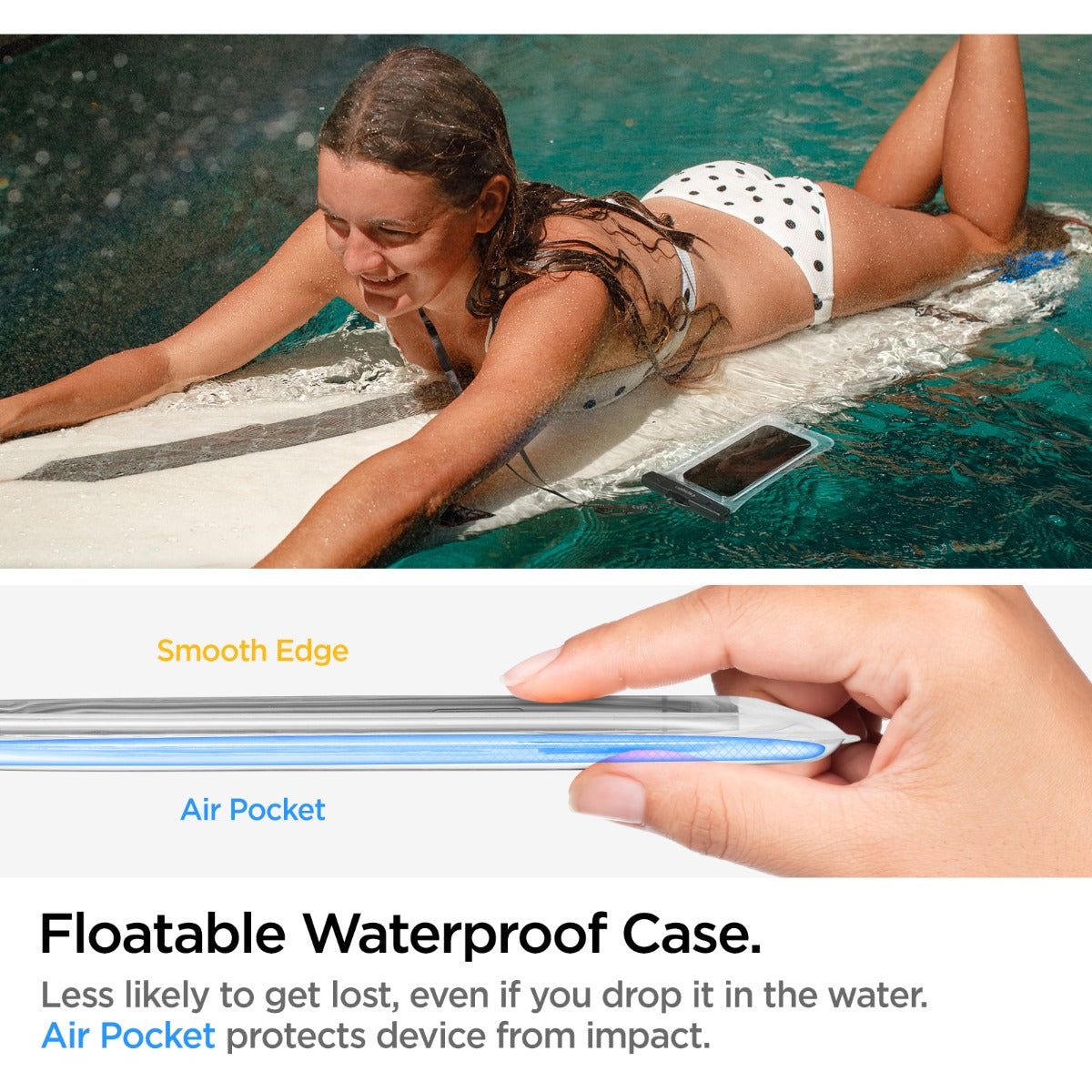 Vodotěsné plovoucí pouzdro Spigen Aqua Shield A610 - průhledné - bonami.click