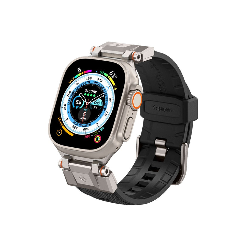 Řemínek pro Apple Watch 42/44/45/49 mm Spigen Dura Pro Armor Band - černý - bonami.click