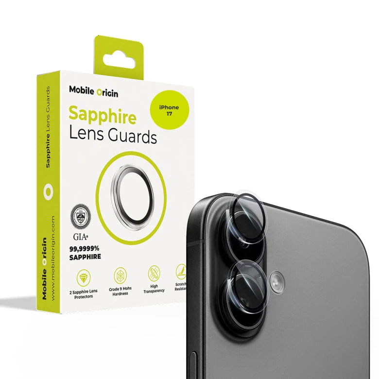 Safírové sklo na čočky pro iPhone 17 Mobile Origin - průhledné