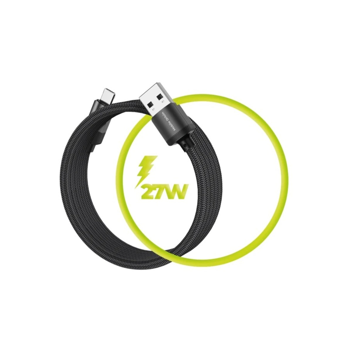Magnetický 27W nabíjecí kabel Mobile Origin Original Cable USB-A / USB-C 1m - černý - bonami.click