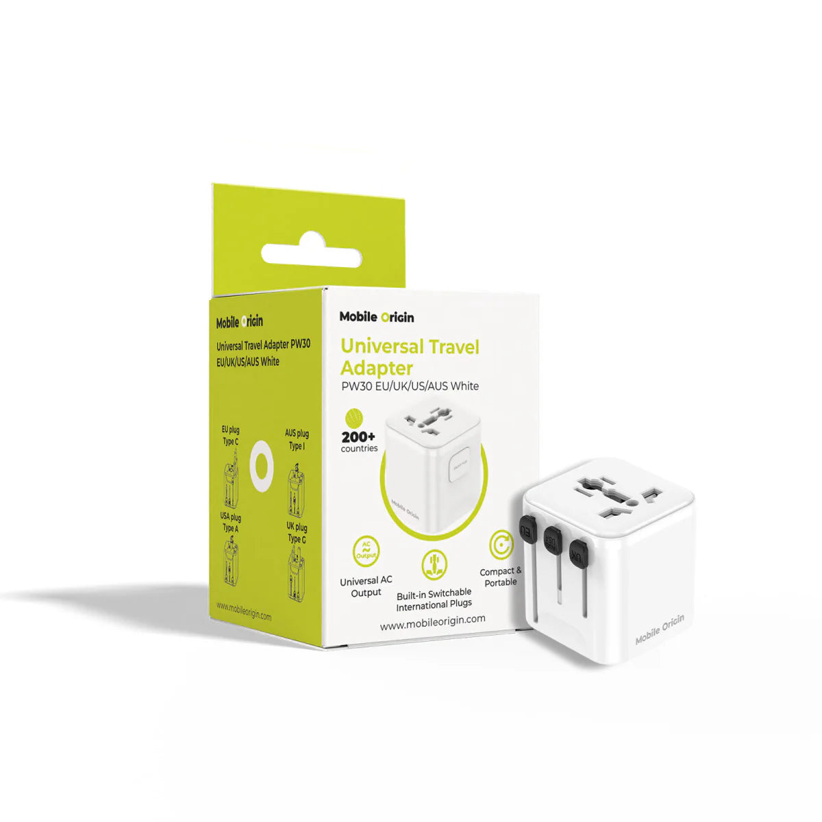 30W univerzální cestovní adaptér Mobile Origin Universal Travel Adapter PW30