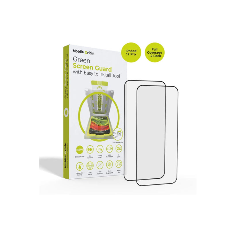 Ochranné sklo pro iPhone 17 Pro Mobile Origin Screen Guard s aplikátorem, úplným pokrytím, 2 ks - bonami.click