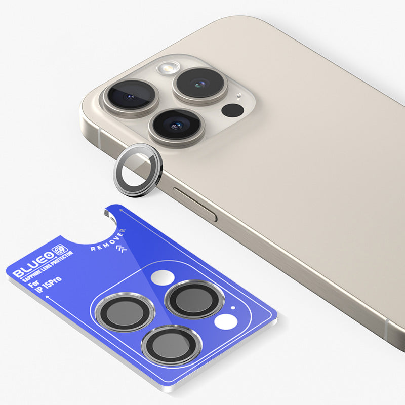 Safírové sklo na čočky pro iPhone 16 Pro Max Blueo - šedé - bonami.click