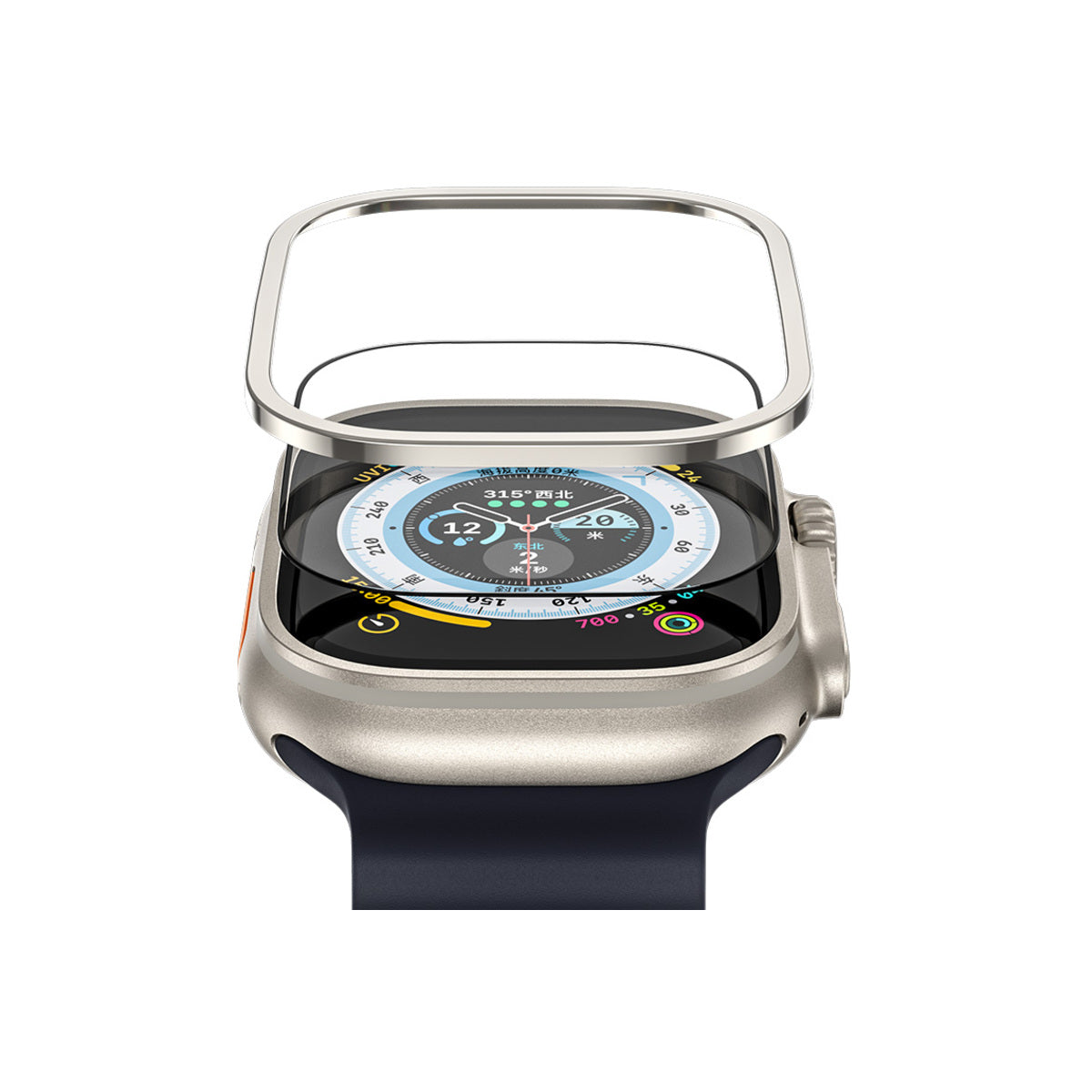 Safírové sklo s titanovým rámem pro Apple Watch Ultra Blueo - bonami.click