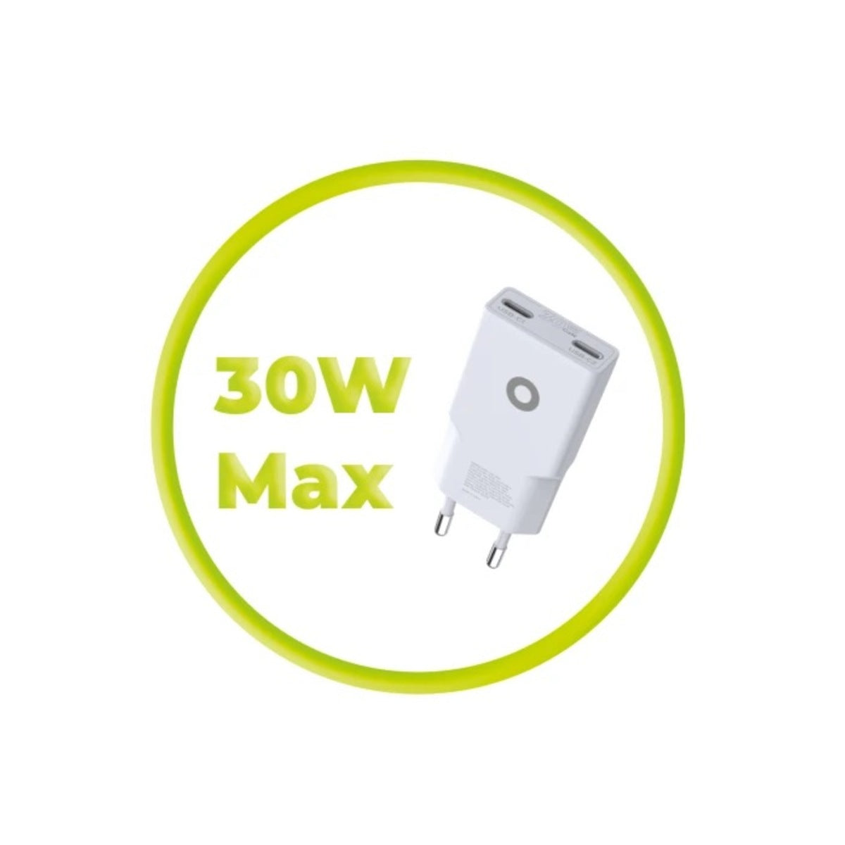 30W adaptér Mobile Origin GaN Slim Charger MO16 - bílý - bonami.click