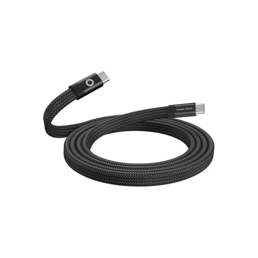 Magnetický 60W nabíjecí kabel Mobile Origin Original Flat Cable USB-C / USB-C 1m - černý - bonami.click