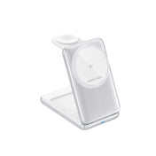 Bezdrátová nabíječka Mobile Origin 3in1 Foldable Qi2 Charger PW8 - stříbrná