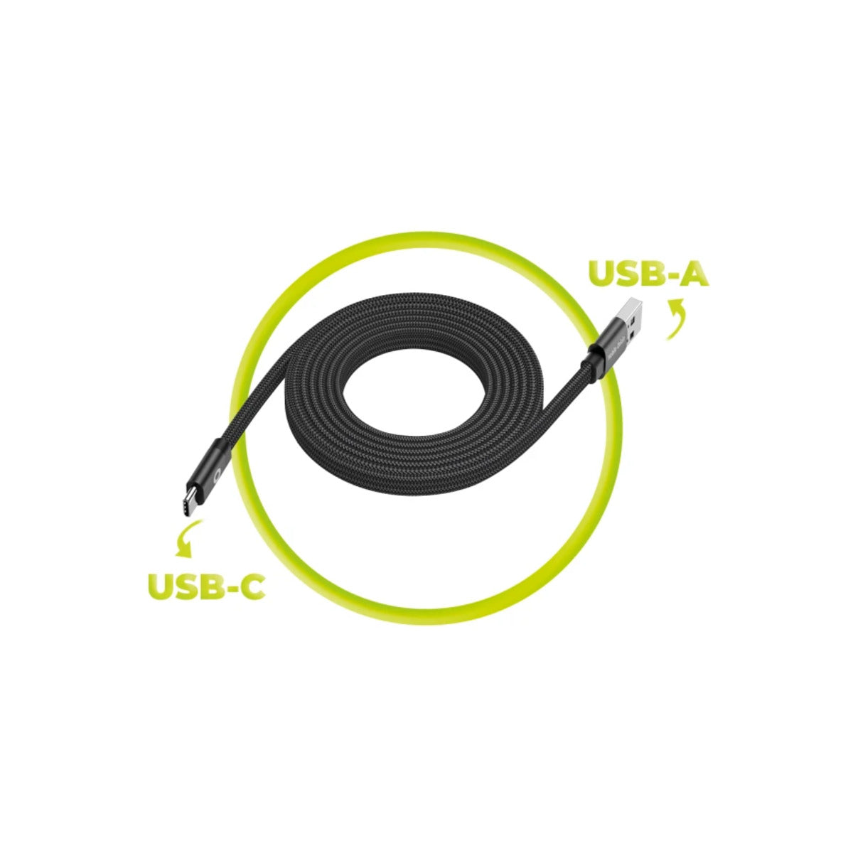 Magnetický 27W nabíjecí kabel Mobile Origin Original Flat Cable USB-A / USB-C 1m - černý - bonami.click